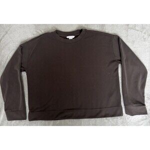 Athleta Womens Grey Crewneck Sweatshirt Size Large Minimalist Everyday Pullover